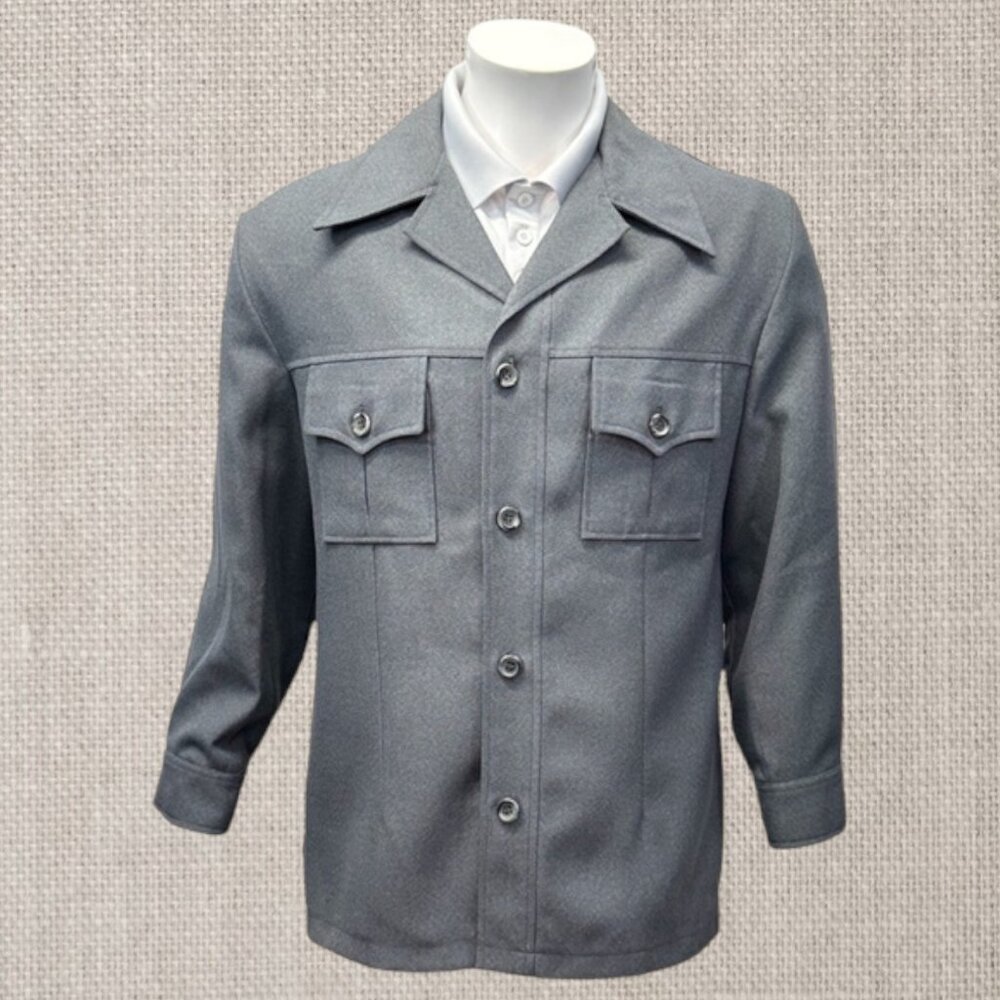 Vintage 1970's Haggar Gray Men's Mod Retro Leisure Suit Jacket Shacket Size 42